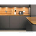 Grey Glossy Lacquer Acrylic Kitchen Cabinet With Island